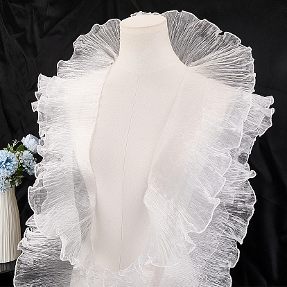 10 ярдов прозрачного полиэстера с плиссированной кружевной отделкой, кружевная лента с рюшами для аксессуаров к одежде