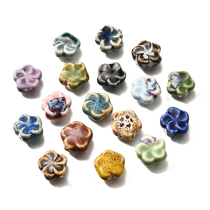 Cuentas de porcelana hechas a mano, flor