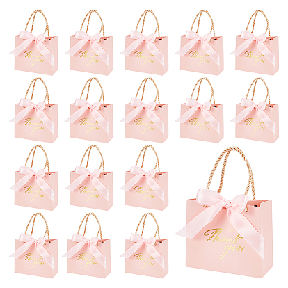 Прямоугольные бумажные пакеты с ручкой и лентой, подарочный пакет с горячим тиснением для свадебных вечеринок