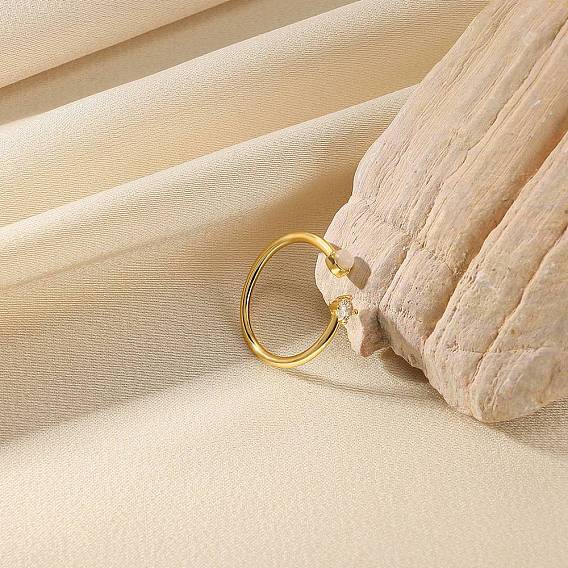 304 Открытые кольца-манжеты из нержавеющей стали с микропаве из кубического циркония, с опалитом