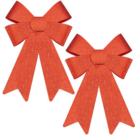 Рождественский блестящий бант из ПВХ, праздничные украшения для помещений и улицы