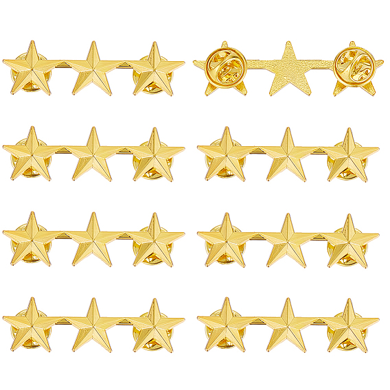 8 шт. броши в форме звезды из цинкового сплава, Лацкан