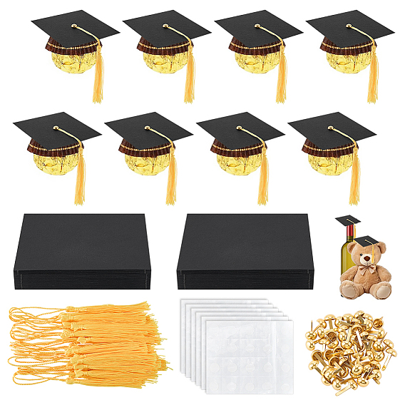 DIY Paper Doctoral Hat Kits, with Tassels