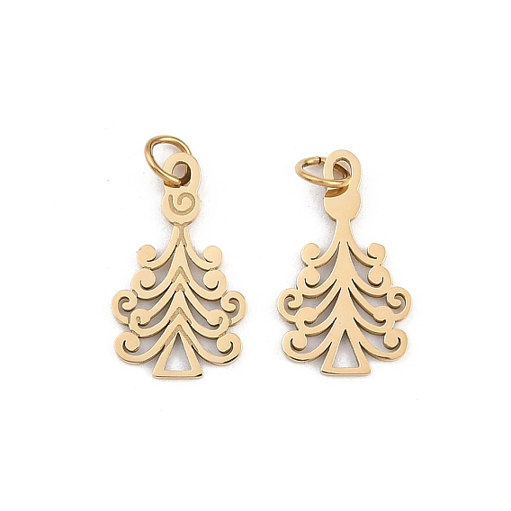 304 подвески из нержавеющей стали, рождественская елка, без свинца и без кадмия, ионное покрытие (ip)