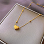 Heart Pendant Necklaces, Titanium Steel Cable Chain Necklace for Women