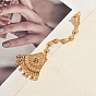 Brass Hair Bobby Pins Indian Forehead Chains, Fan, Cubic Zirconia Bridal Headpiece