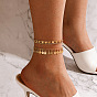 Двухслойные браслеты для щиколотки из сплава с кисточками в виде цветов и сердец для женщин