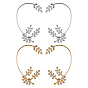 4 шт. 4 стили серьги-манжеты из сплава листьев со стразами, с высоким чувством изгиба