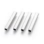 304 Stainless Steel Tube Beads, Cuboid