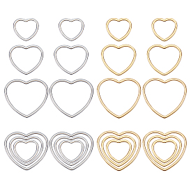 48 шт. 3 размеры 2 цвета 304 соединительное кольцо из нержавеющей стали, сердце