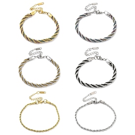 304 Stainless Steel Rope Chain Bracelets for Women