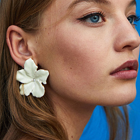 Metallic Flower Stud Earrings for Women - Unique Fashion Accessories