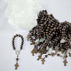 Adornos colgantes de madera, cruzar, con bolsas de organza