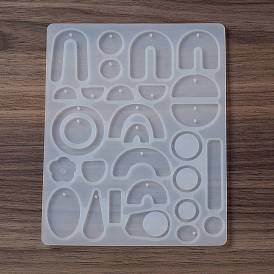 DIY Pendant Food Grade Silicone Molds, Resin Casting Molds, for UV Resin, Epoxy Resin Jewelry Makings, Arch/Flower/Round