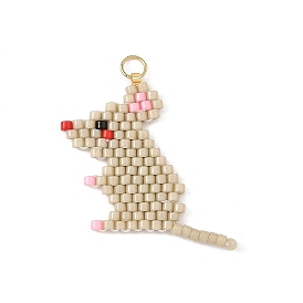 Бисер ручной работы миюки, подвески с узором ткацкого станка, мышь прелести