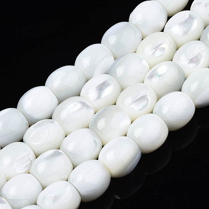 Natural Trochid Shell/Trochus Beads Strands, Barrel