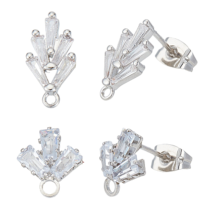 Изделия из латуни, с петлями, прозрачный кубический цирконий и ушные гайки, трава, латунные фрикционные ушные гайки