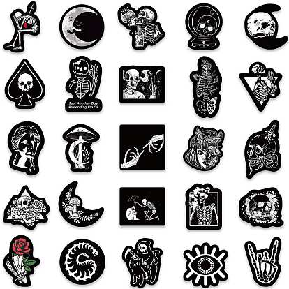 Halloween Themed PVC Waterproof Sticker Labels, Self-adhesive Decals, for Suitcase, Skateboard, Refrigerator, Helmet, Mobile Phone Shell