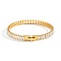 304 Bracelet de tennis rectangulaire en acier inoxydable pavé transparent avec zircon cubique pour femme