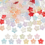 154Pcs 11 Colors Baking Paint Handmade Lampwork Bead Caps, 5-Petal Flower