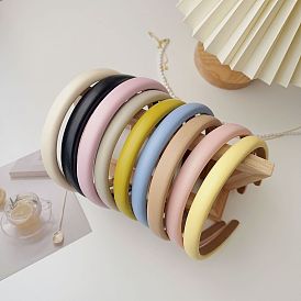 Simple and Elegant Leather Headband for Women with High Forehead, Non-slip Hair Clip, Chic Hair Accessories