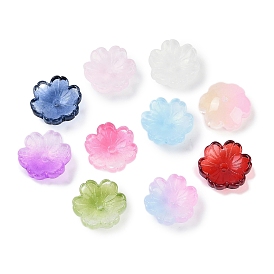 Transparent Spray Paint Glass Beads, Flower