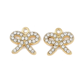 Alloy Rhinestone Pendants, Bowknot