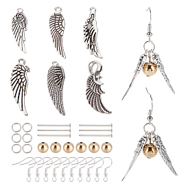 SUPERFINDINGS DIY Earring Making Kit, Including Tibetan Style Alloy Pendants, Brass Beads, Iron Jump Rings & Earring Hooks & Flat Head Pins