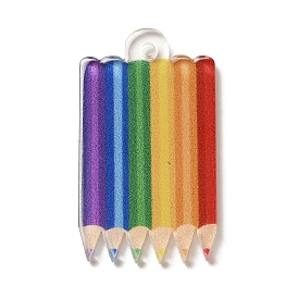 Translucent Acrylic Pendants, Pencil Charms