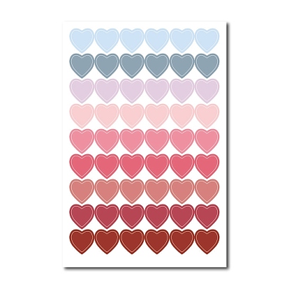 Gradient Color Heart Adhesive Paper Stickers, for Scrapbooking, Diary, Planner, Envelope & Notebooks