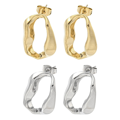 304 из нержавеющей стали серьги, Twist овальные