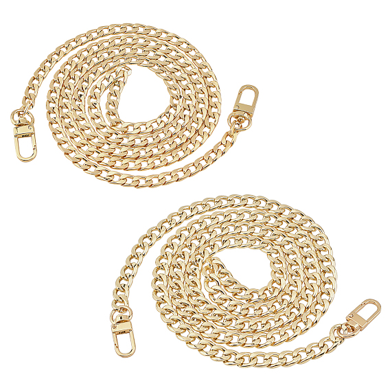 Bag Strap Chains, Iron Curb Link Chains, with Swivel Lobster Claw Clasps