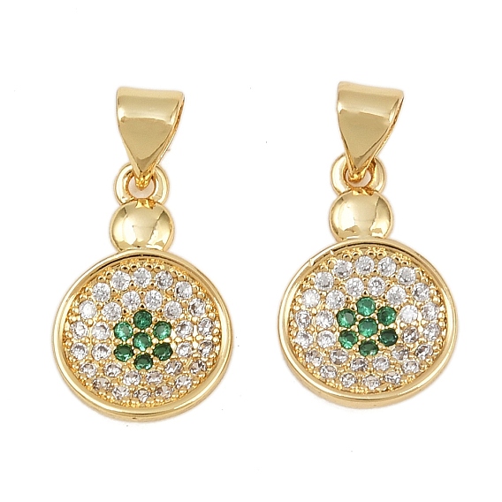 Латунные микро проложить кубического циркония подвески, плоско-круглые