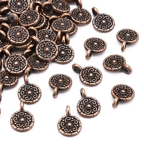 Подвески из сплава в тибетском стиле, без свинца и без кадмия, шириной 9 мм , 13 мм длиной, отверстие : 1.5 мм