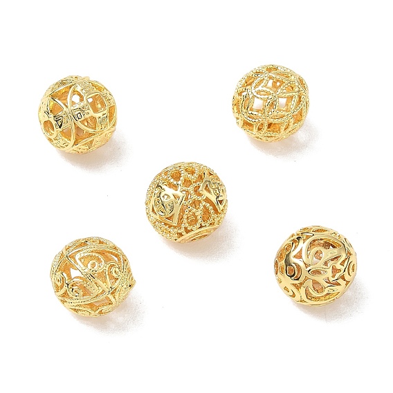 Brass Beads, Hollow Round
, Long-Lasting Plated, Rack Plating, Lead Free & Cadmium Free
