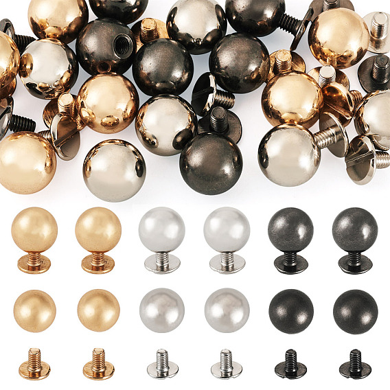 18 наборы 3 цвета железные винты, с орехами, круглые