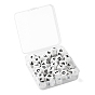 52Pcs 26 Style Food Grade Eco-Friendly Silicone Beads, Chewing Beads For Teethers, DIY Nursing Necklaces Making, Letter Style, White, Cube