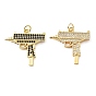 Латунные микро проложить кубического циркония подвески, подвески в форме пистолета, реальный 18 k позолоченный