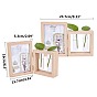 Unfinished Natural Wood Photo Frame Making, with Glass Tube, for Hydroponics Flower, Rectangle