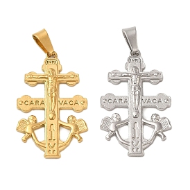 Ion Plating(IP) 304 Stainless Steel Pendants, Crucifix Cross Charm