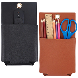 2Pcs 2 Colors PU Leather Hanging Storage Bag, with Alloy Finding, Rectangle