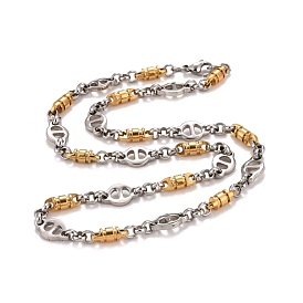 Вакуумное покрытие 304 ожерелье из овальных звеньев из нержавеющей стали, украшения в стиле хип-хоп для мужчин и женщин