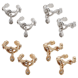 8шт. 2 цвета прозрачные кубические цирконии подвески-капли серьги-манжеты, ювелирные изделия из сплава для женщин