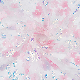 3 Ткань с пайетками из полиэстера с цветочным узором, аксессуары для сумок и одежды