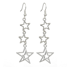 Alloy Hollow Star Dangle Earrings for Women