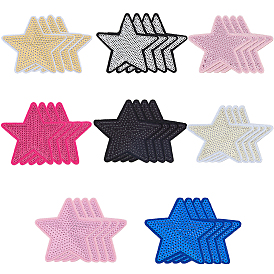 32шт 8цвета компьютерная вышивка ткань самоклеящиеся заплатки, наклеить патч, аксессуары для костюма, аппликация, звезда