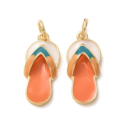 Colgantes de esmalte de bronce, larga duración plateado, real 18 k chapado en oro, con anillo de salto, zapatilla
