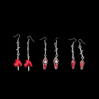 Halloween Alloy Enamel Dangle Earrings for Women