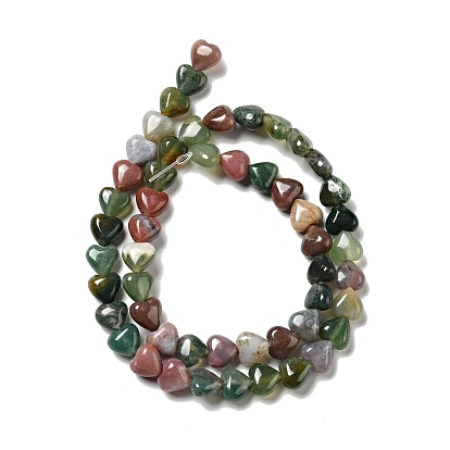 Natural Indian Agate Beads Strands, Heart