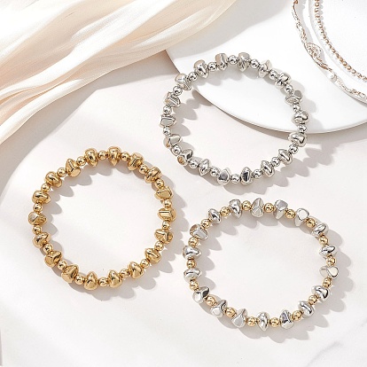 3шт. пластиковые бусины CCB, эластичные браслеты для женщин, круг и многогранник